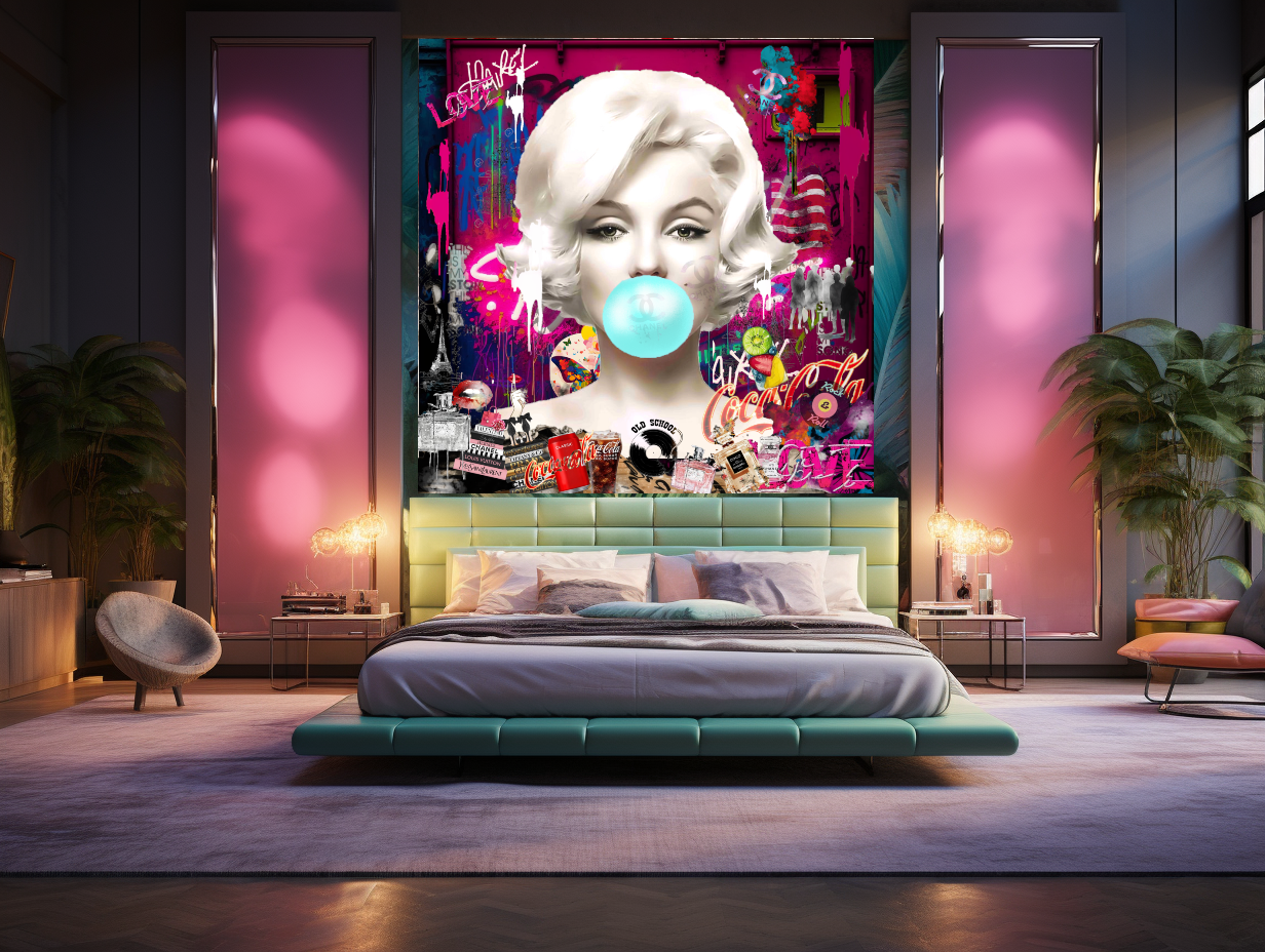 Vivid Graffiti Art Portrait, Marilyn Monroe, Bubble Gum Art, Modern Pop Art Print on Canvas {{ shop_name }}Prints canvas print canvas wall art giclée prints graffiti art print graffiti canvas graffiti canvas art large canvas print large wall art Large Wall Art Decor Living Room Art merilyn monroe art print Merilyn Monroe painting modern abstract art modern art print pop art print print on canvas ready to hang canvas street art on canvas stretched canvas art wall art prints
