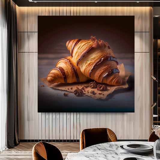 Golden Croissant Wall Art Print {{ shop_name }}Prints bakery art print cafe wall decor canvas print canvas wall art coffee shop decor croissant wall art dining room wall art food photography art french pastry art giclée prints kitchen wall decor large canvas print large wall art Large Wall Art Decor Living Room Art luxury food art modern art print modern kitchen decor print on canvas ready to hang canvas restaurant wall art rustic kitchen art still life photography stretched canvas art wall art prints