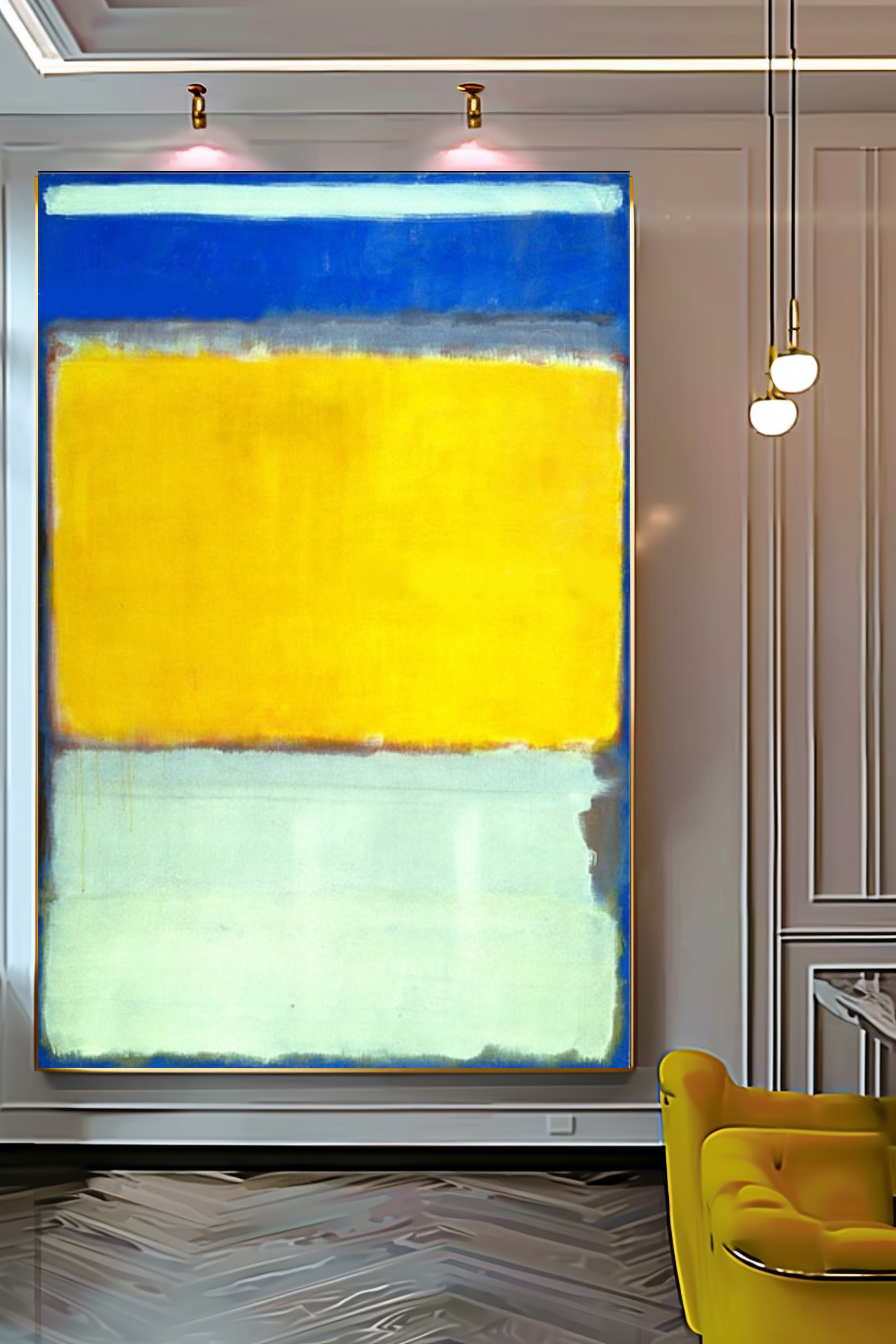 LARGE ABSTRACT WALL ART - Mark Rothko Art, Oil Painting on Canvas - Red, Orange, and Black