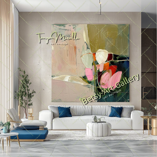 Colorful Abstract Painting – Modern Floral Wall Art #155