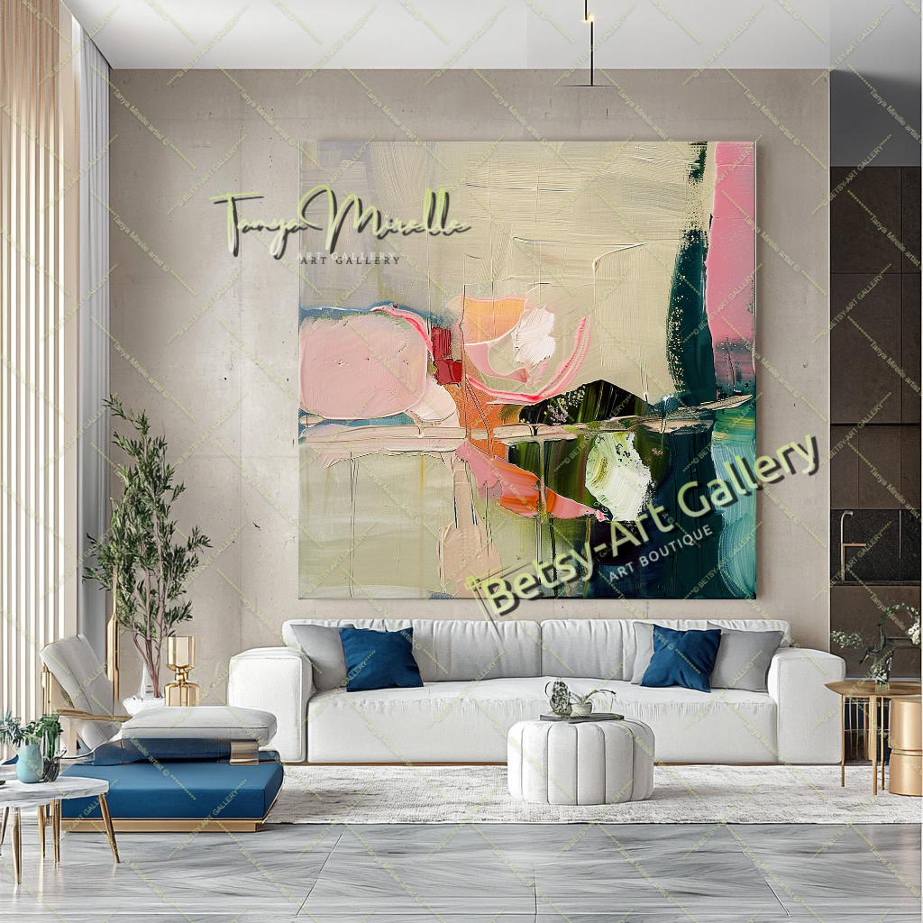Colorful Abstract Painting – Modern Floral Wall Art #155