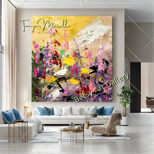 EXTRA LARGE Peinture à l’huile d’empâtement sur toile / Pas de cadre