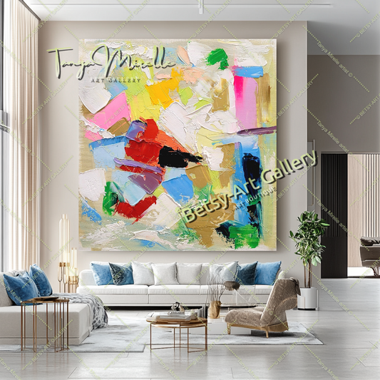 Abstract Harmony, Large Vibrant Modern Wall Art for Living room