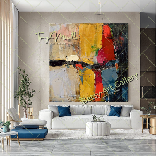 Colorful Impasto Painting – Abstract Modern Wall Art #130