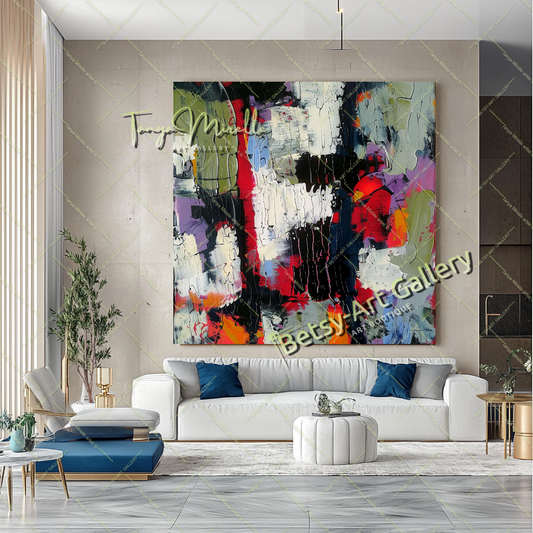 Abstract Oil Painting on Canvas – Contemporary Wall Art #138