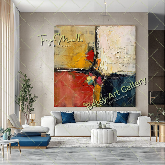 Colorful Impasto Painting – Abstract Modern Wall Art #131