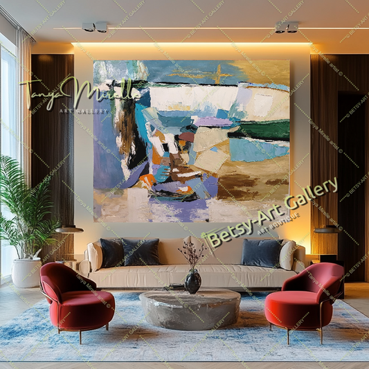 Colorful Textured Canvas Wall Art for Home or Office # 224