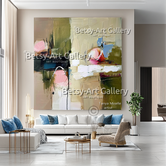 Modern Textured Abstract Impasto Oil Painting on Canvas #1