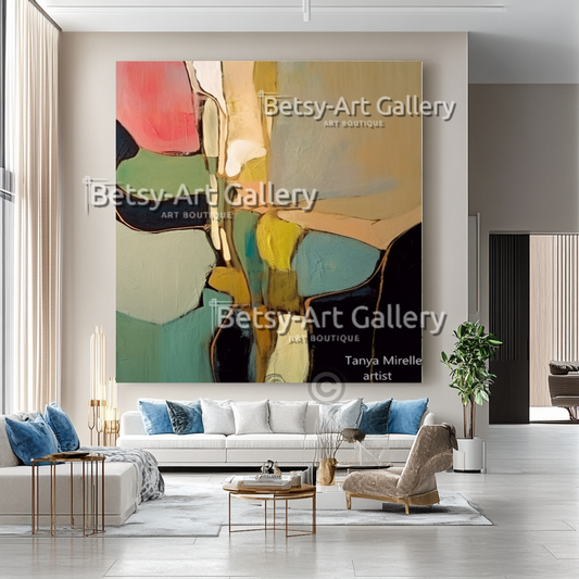 Colorful Modern Abstract Impasto Oil Painting on Canvas #20