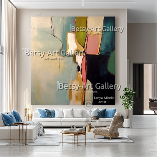 Colorful Modern Abstract Impasto Oil Painting on Canvas #21