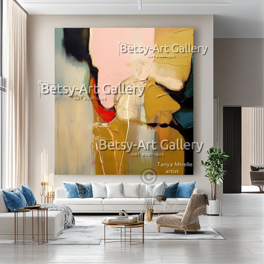 Colorful Modern Abstract Impasto Oil Painting on Canvas #22