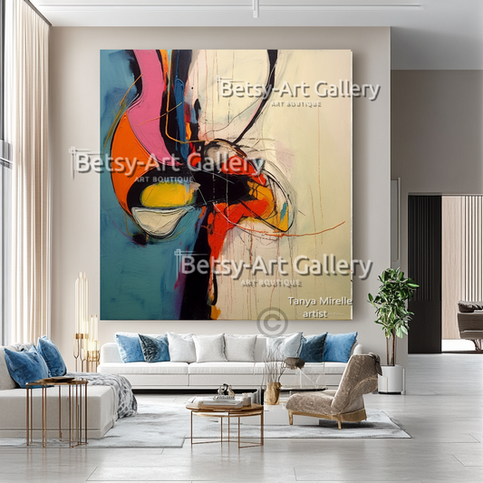 Bold Abstract Impasto Oil Painting on Canvas #27