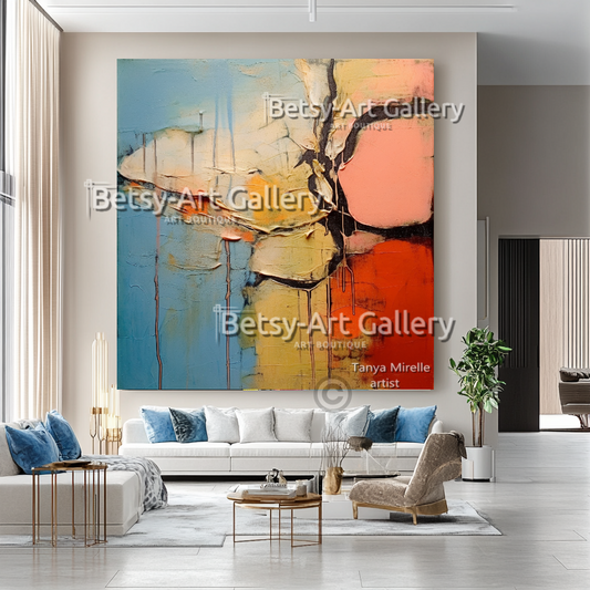 Modern Textured Abstract Impasto Oil Painting on Canvas #5