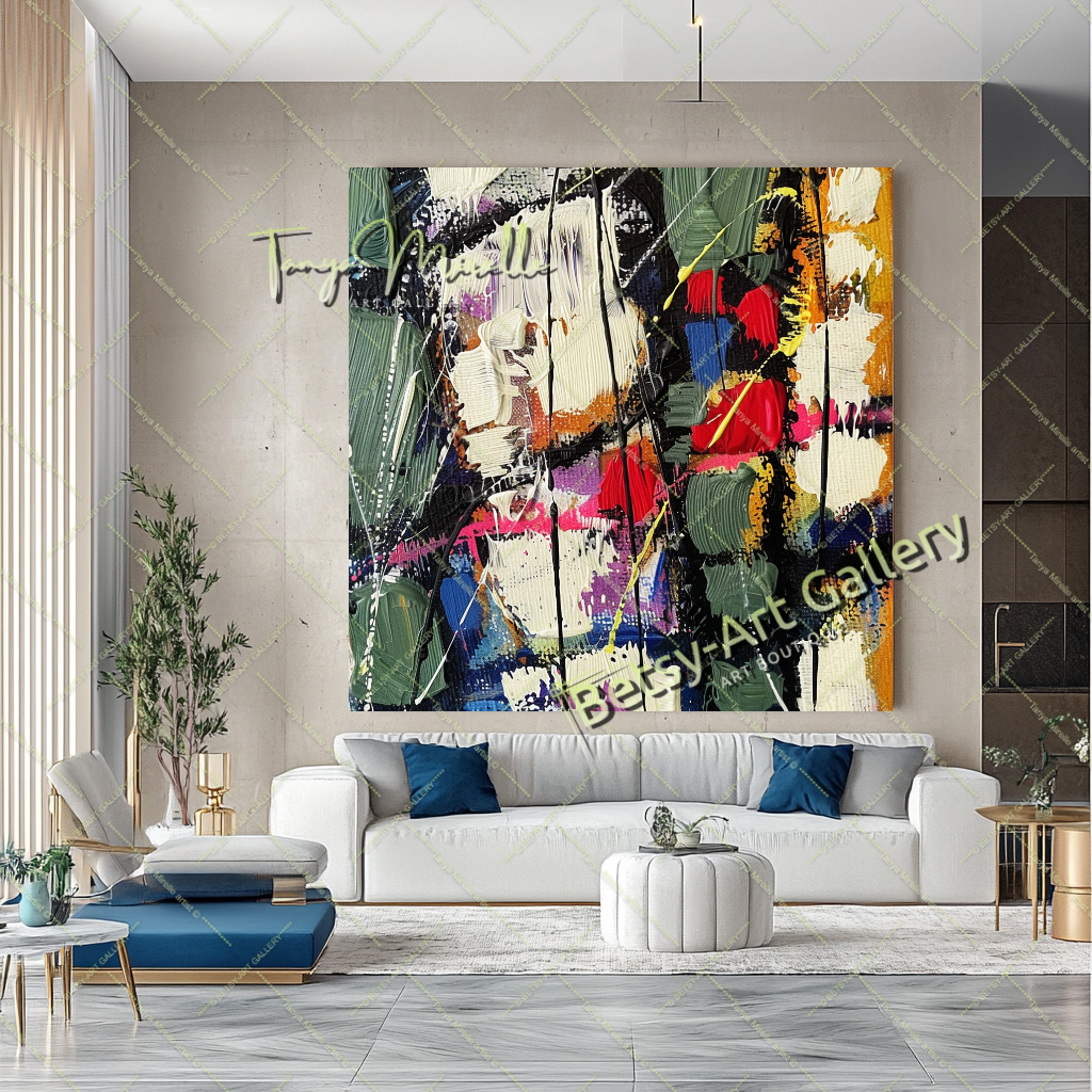 Vibrant Colors Abstract Painting – Contemporaryl Wall Art #161