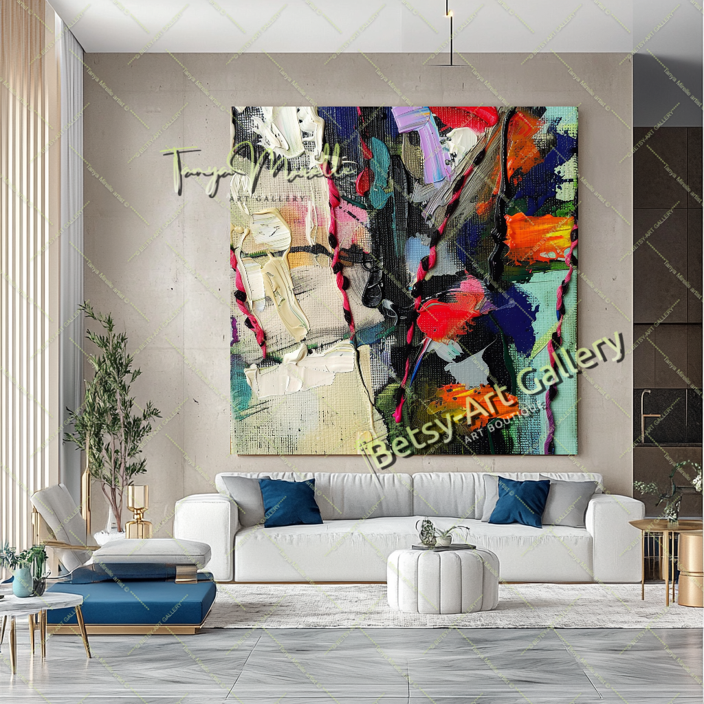 Vibrant Colors Abstract Painting – Contemporaryl Wall Art #161