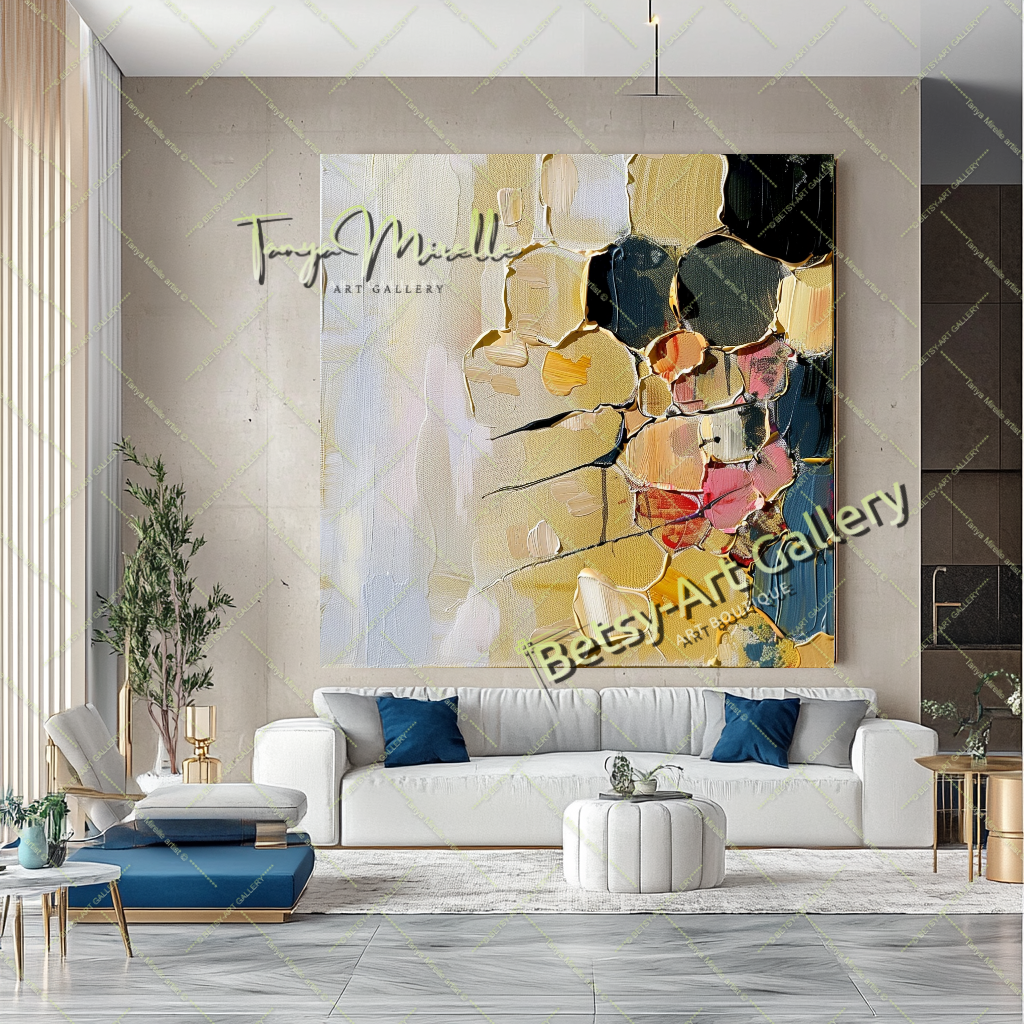 Honeycombs Abstract Painting – Contemporaryl Wall Art #163