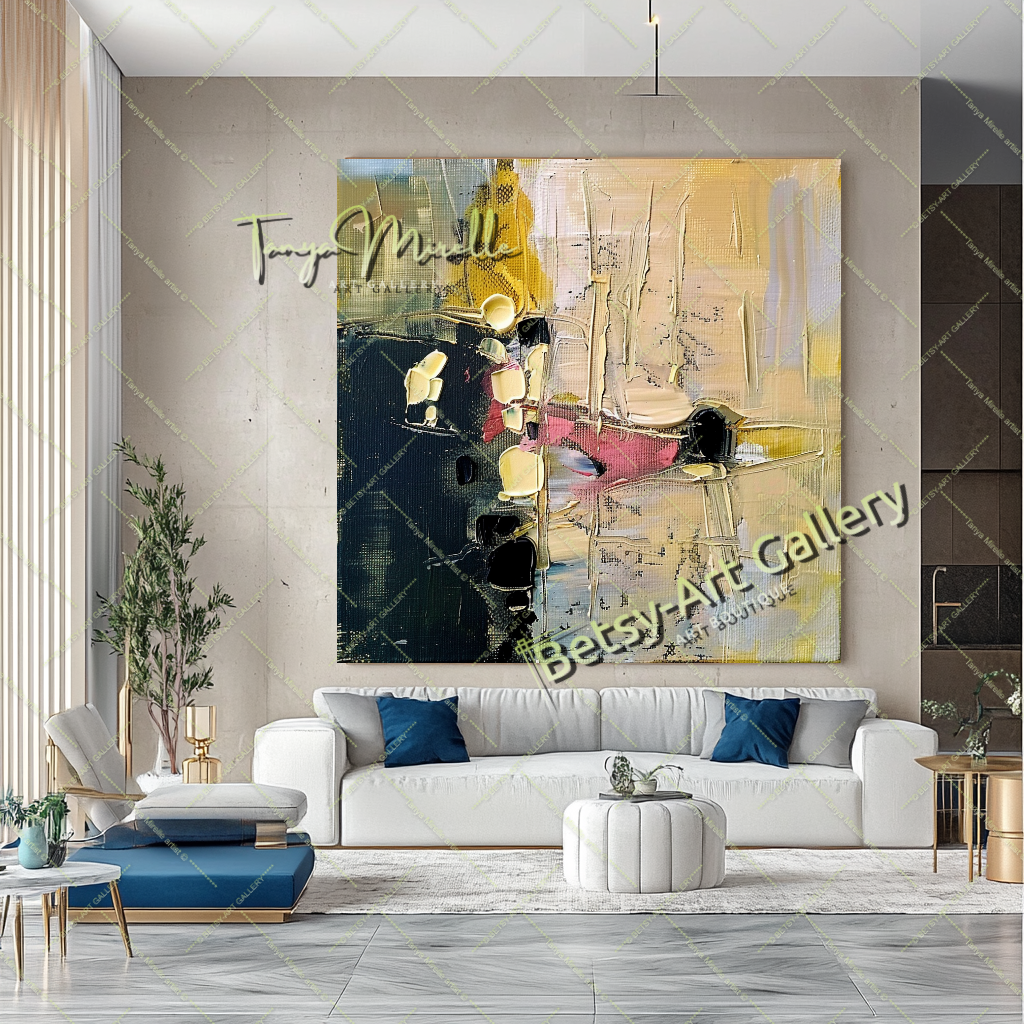Honeycombs Abstract Painting – Contemporaryl Wall Art #163