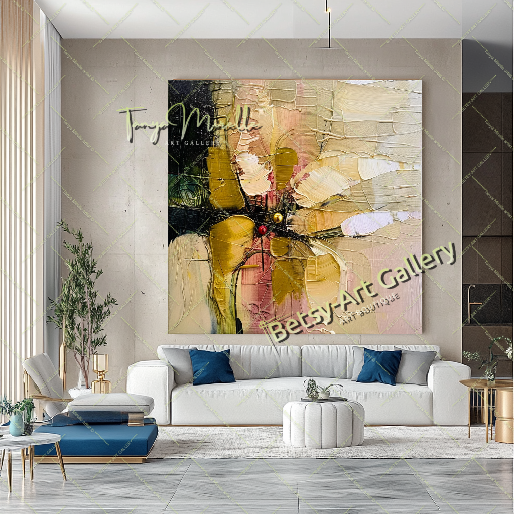 EXTRA LARGE Peinture à l’huile d’empâtement sur toile / Pas de cadre