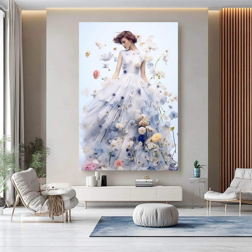 ПРЯМОУГОЛЬНЫЙ Grande toile imprimée étirée / Légendaire Marilyn Monroe en robe rouge / Impression d'art mural moderne