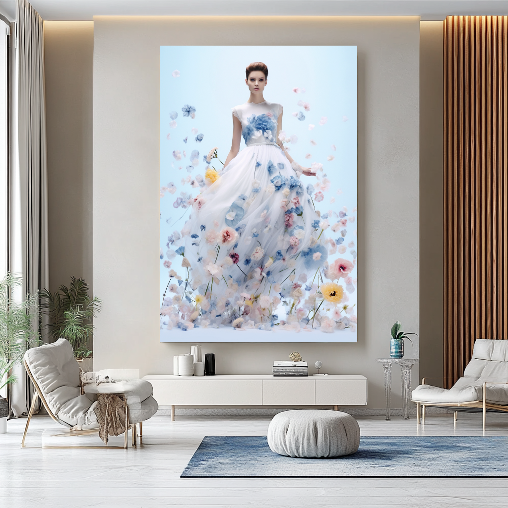 ПРЯМОУГОЛЬНЫЙ Grande toile imprimée étirée / Légendaire Marilyn Monroe en robe rouge / Impression d'art mural moderne