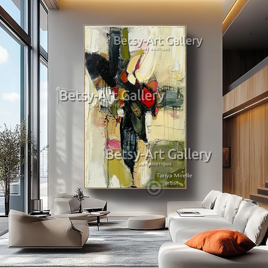 Colorful Textured Abstract Impasto Oil Painting on Canvas #8