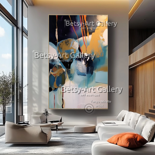 Dream Currents – Abstract Impasto Ocean-Inspired Wall Art #52