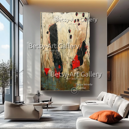 Terra Colors Modern Abstract Impasto Oil Painting on Canvas #18