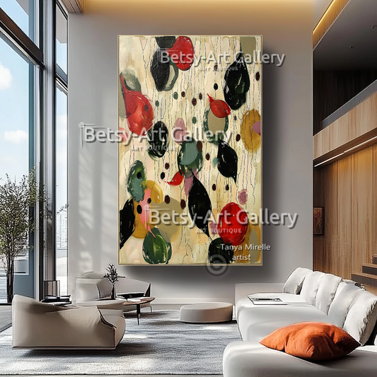 Terra Colors Textured Modern Abstract Impasto Oil Painting on Canvas #13