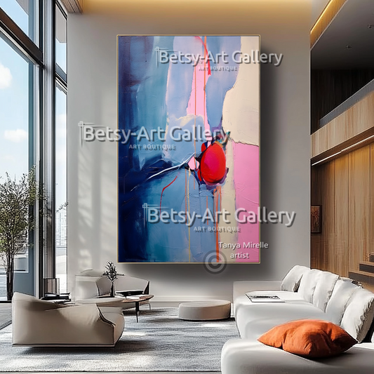 Blush Momentum – Abstract Floral Impasto Oil Painting #43