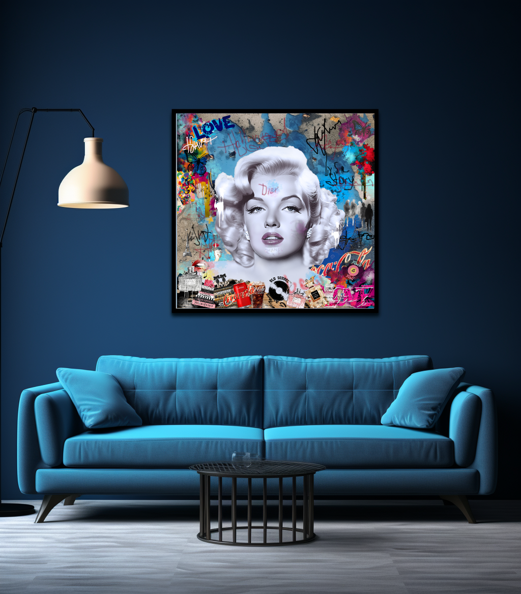 Graffiti Marilyn Monroe blowing Bubble Gum, Modern Pop Art Print on Canvas {{ shop_name }}Prints canvas print canvas wall art giclée prints graffiti art print graffiti canvas graffiti canvas art large canvas print large wall art Large Wall Art Decor Living Room Art merilyn monroe art print Merilyn Monroe painting modern abstract art modern art print pop art print print on canvas ready to hang canvas street art on canvas stretched canvas art wall art prints