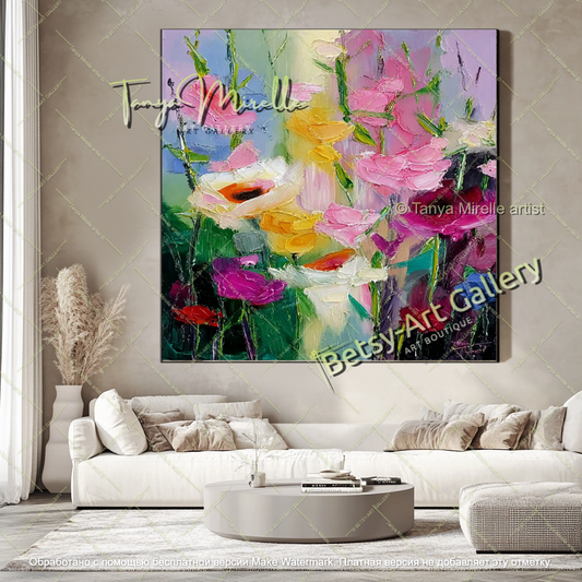 Abstract Floral Wall Art Modern Home Decor