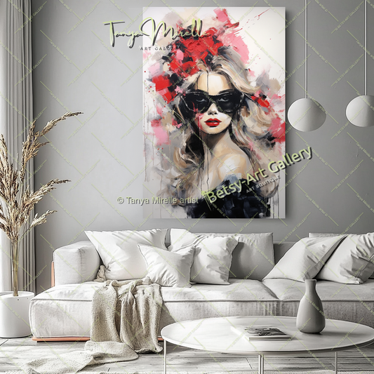 Pop Art Portrait Brigitte Bardot - Modern Canvas Print