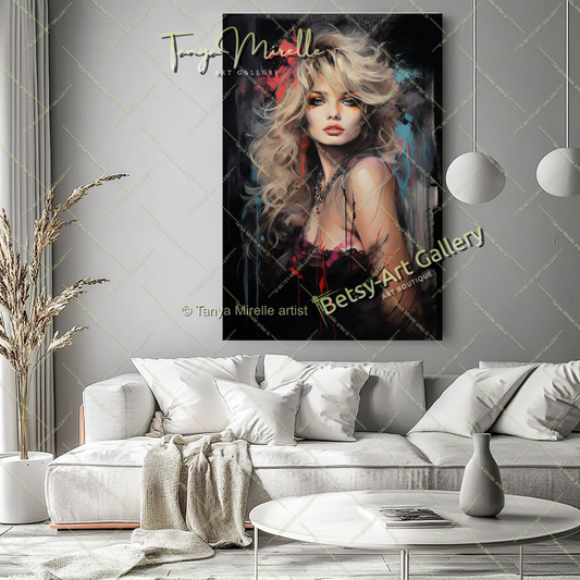 Pop Art Portrait Brigitte Bardot - Modern Canvas Print #3