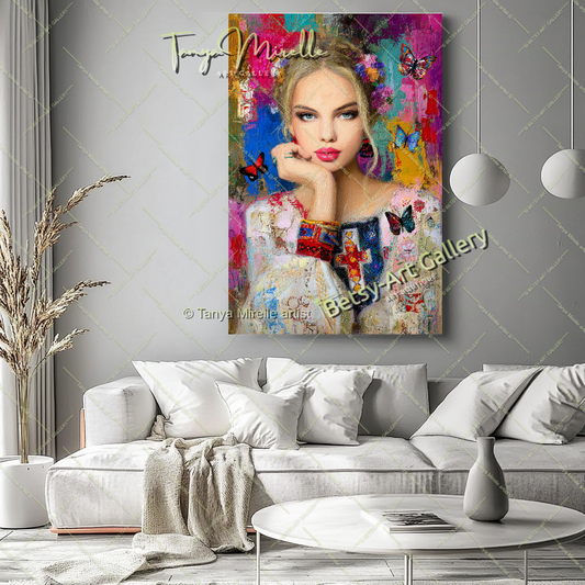 Charmant Brigitte Bardot Portrait - Modern Canvas Print