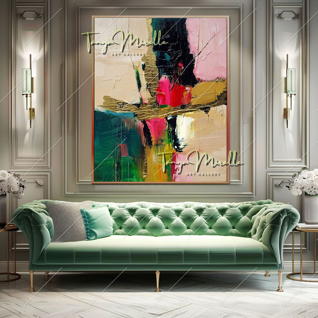 Modern Abstract Oil Painting on Canvas, Textured Art #209