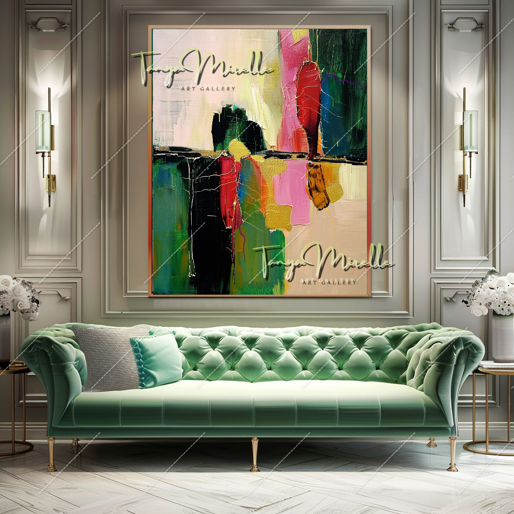 Modern Abstract Oil Painting on Canvas, Textured Art #209