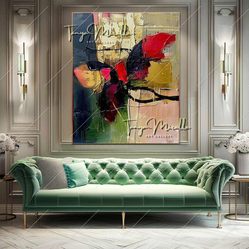 Large Abstract Oil Painting on Canvas, Modern Wall Art #208