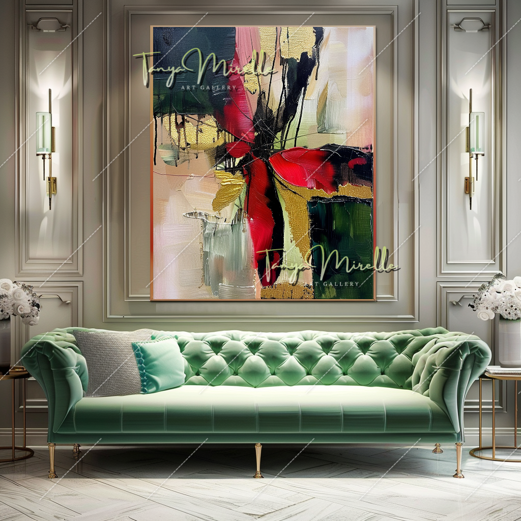 Large Abstract Oil Painting on Canvas, Modern Wall Art #208