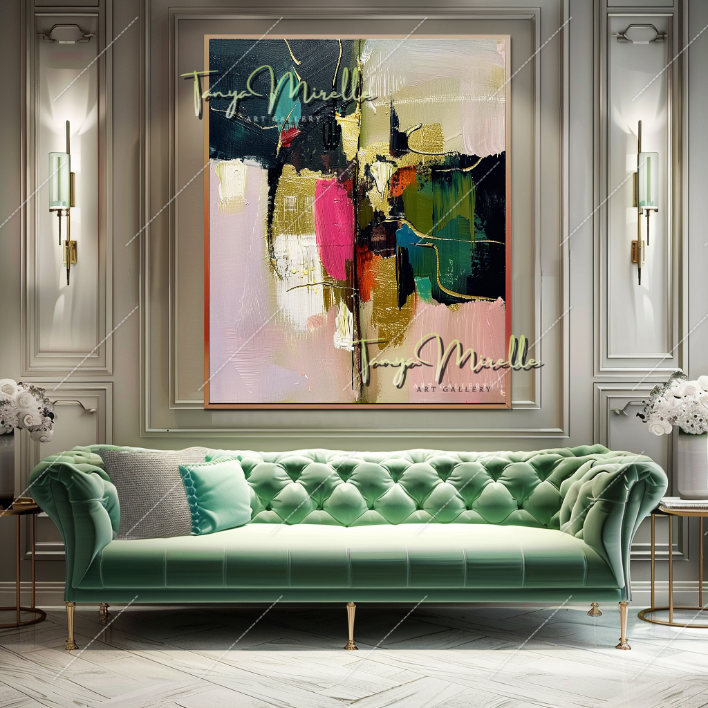 Modern Abstract Oil Painting on Canvas, Textured Art #209