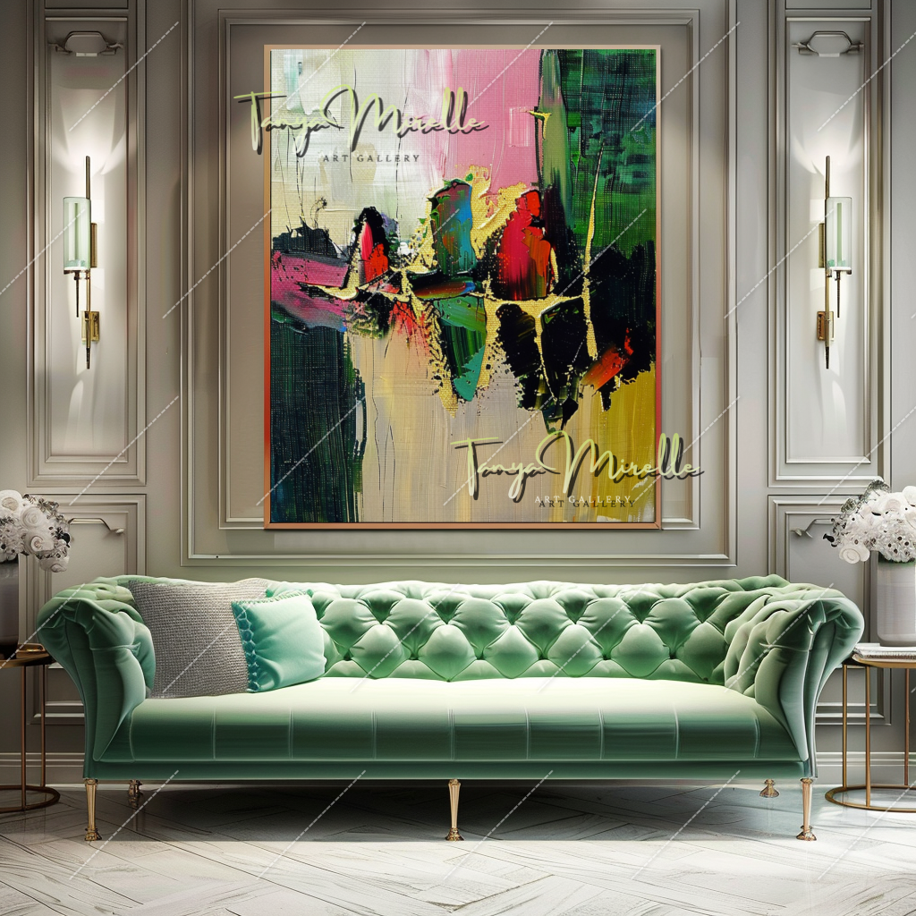 Modern Abstract Oil Painting on Canvas, Textured Art #209