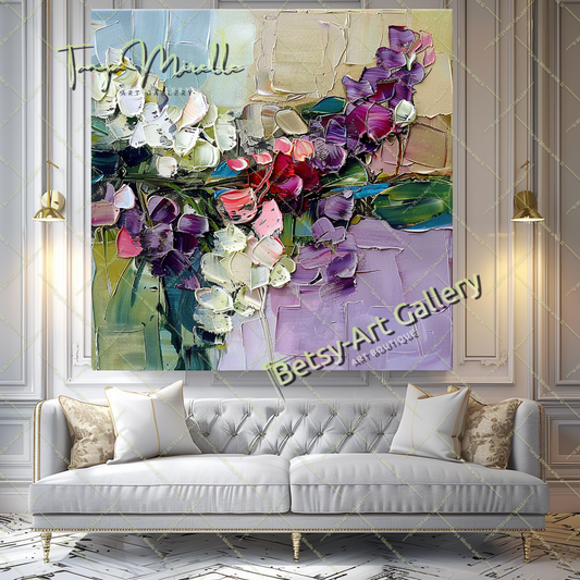 EXTRA LARGE Peinture à l’huile d’empâtement sur toile / Pas de cadre