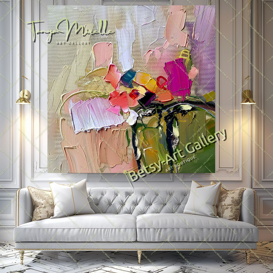 EXTRA LARGE Peinture à l’huile d’empâtement sur toile / Pas de cadre