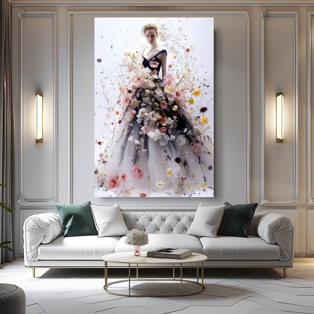 Glamorous Perfume Floral Woman Art - Chic Home Decor