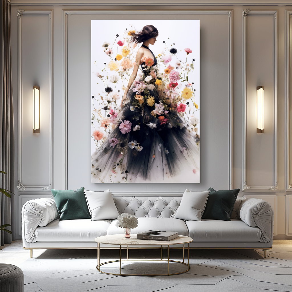 Glamorous Perfume Floral Woman Art - Chic Home Decor