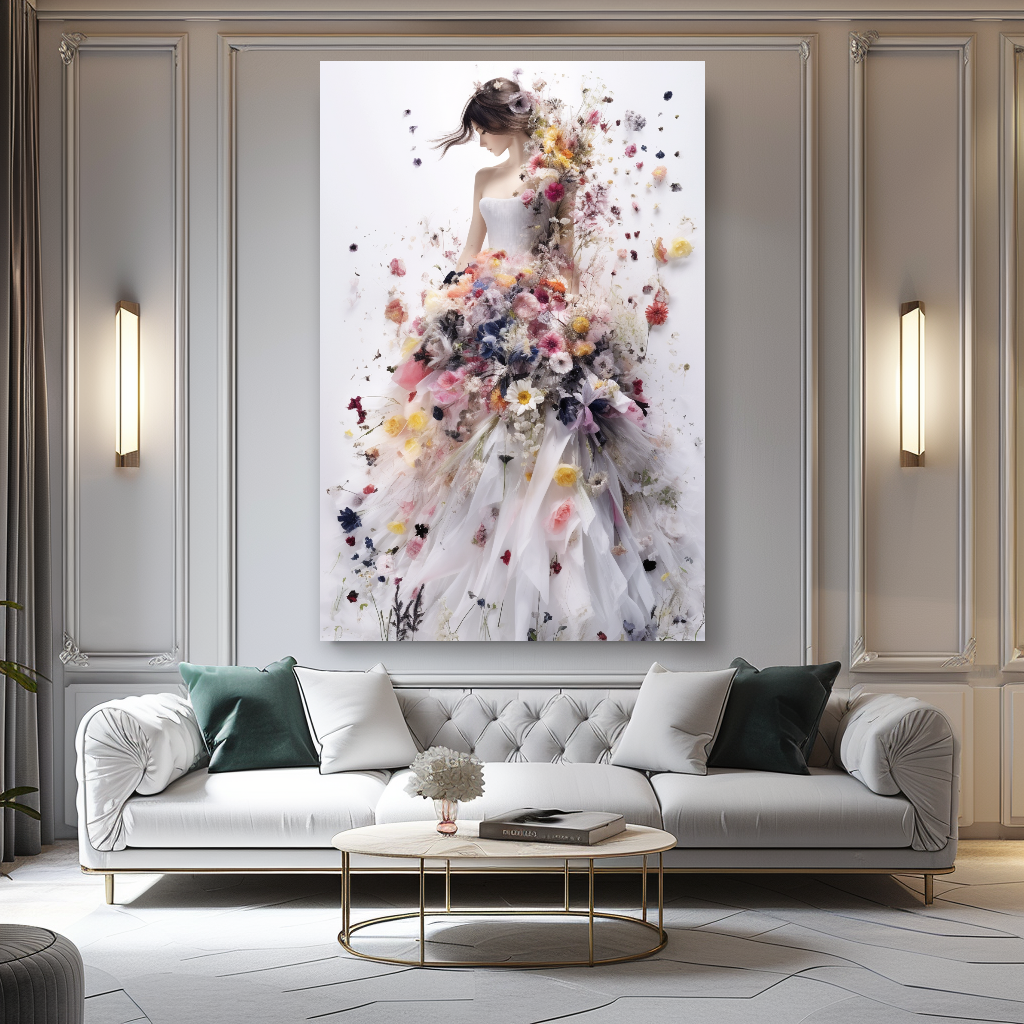 Glamorous Perfume Floral Woman Art - Chic Home Decor