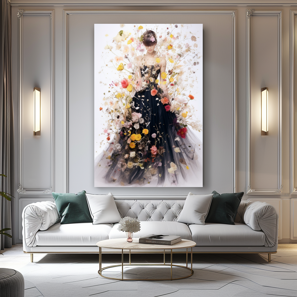 Perfume Floral Woman - Luxury Wall Art on Canvas - Elegant Home Decor