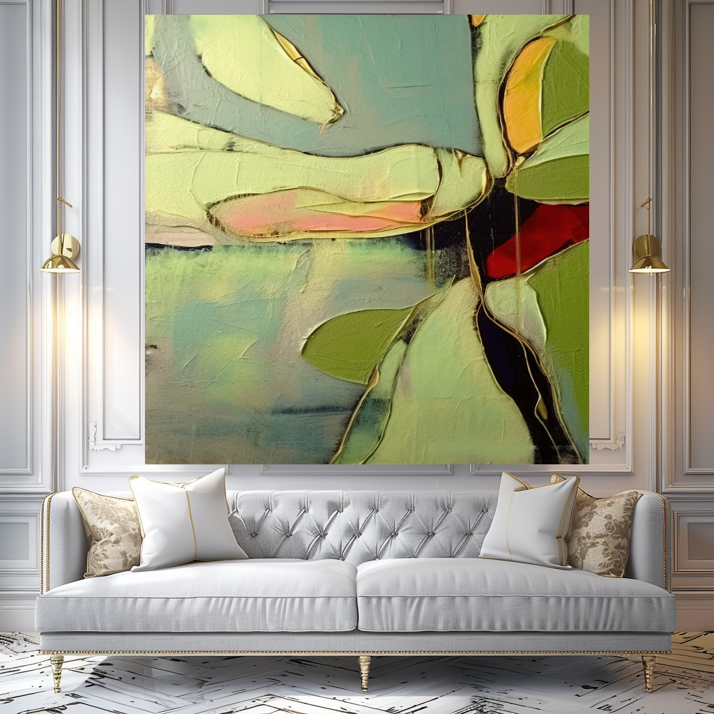 Abstract Impasto Oil Painting on Canvas - Vibrant Modern Wall Art for Living room