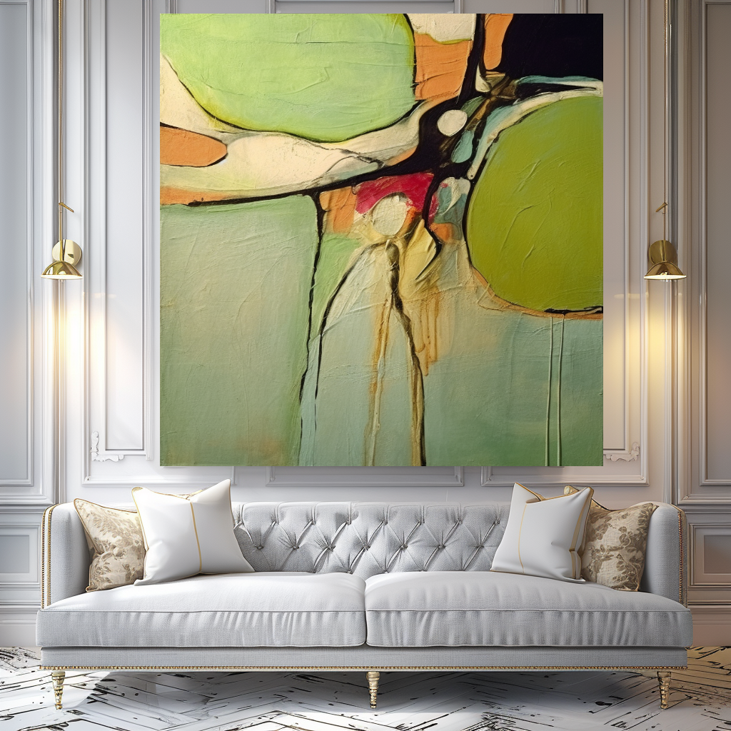 Abstract Impasto Oil Painting on Canvas - Vibrant Modern Wall Art for Living room