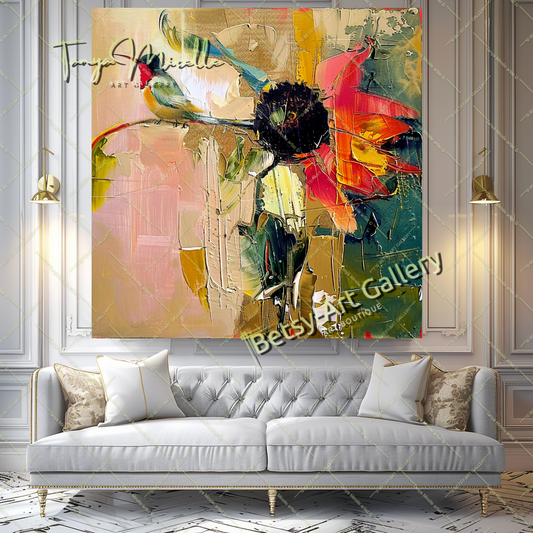 EXTRA LARGE Peinture à l’huile d’empâtement sur toile / Pas de cadre