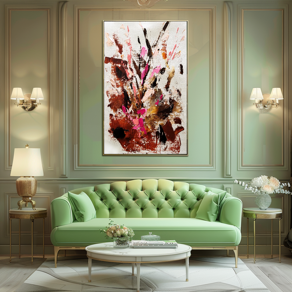 Large Modern Abstract Art for Living room, Impasto Oil Painting on Canvas, Autumn Blossom - Canvas ArtHandmade Art for sale